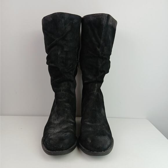 Born SZ 10M Doyle Black Suede Leather Distressed Slouch Boots - Picture 5 of 7